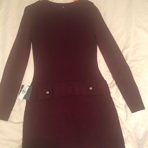 Burgundy sweater dress